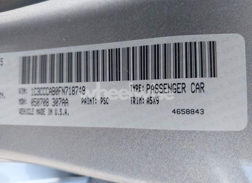 Photo 9 of 2015 Chrysler 200 LIMITED (VIN 1C3CCCAB0FN718749)