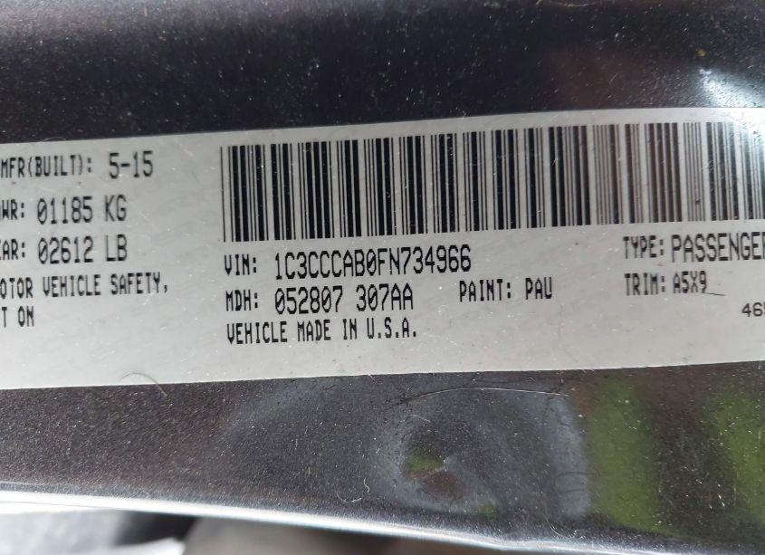 Photo 9 of 2015 Chrysler 200 LIMITED (VIN 1C3CCCAB0FN734966)