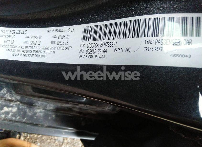 Photo 9 of 2015 Chrysler 200 LIMITED (VIN 1C3CCCAB0FN738371)