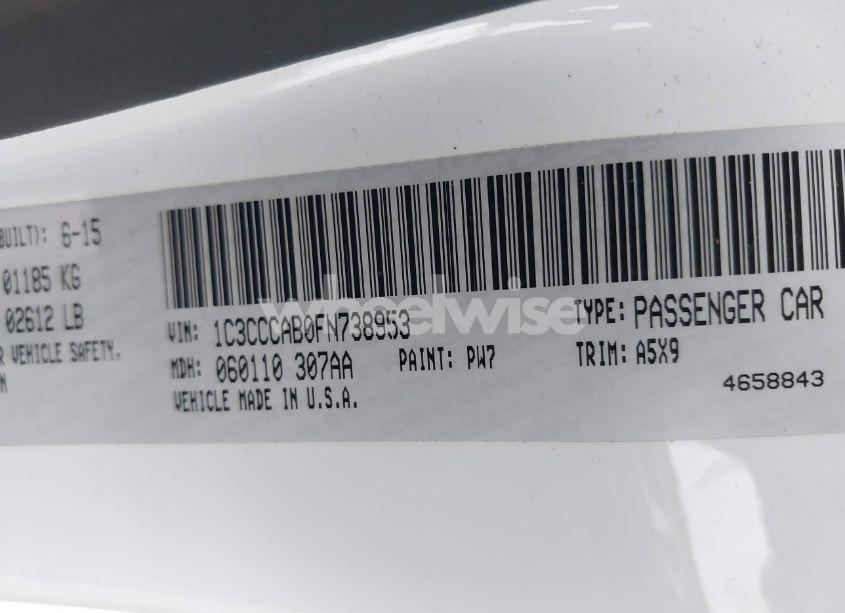 Photo 9 of 2015 Chrysler 200 LIMITED (VIN 1C3CCCAB0FN738953)