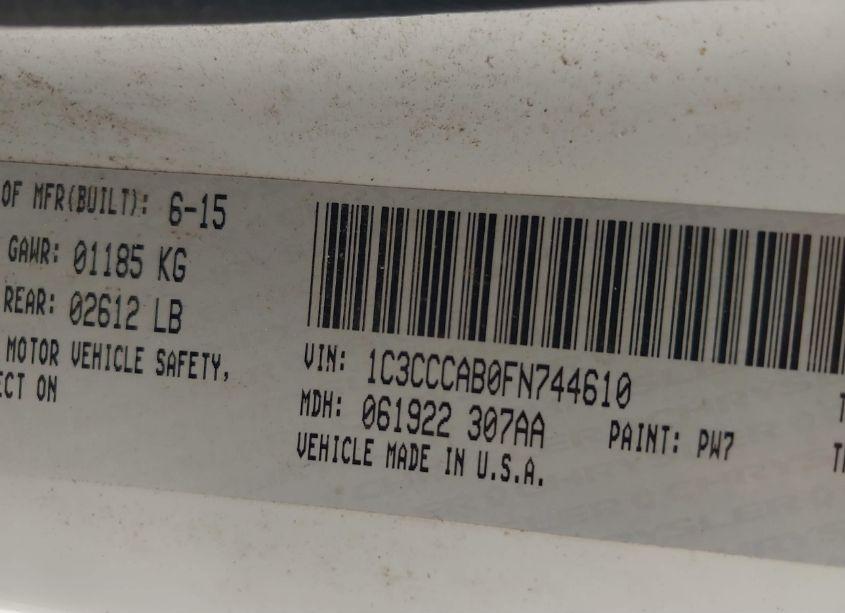 Photo 9 of 2015 Chrysler 200 LIMITED (VIN 1C3CCCAB0FN744610)