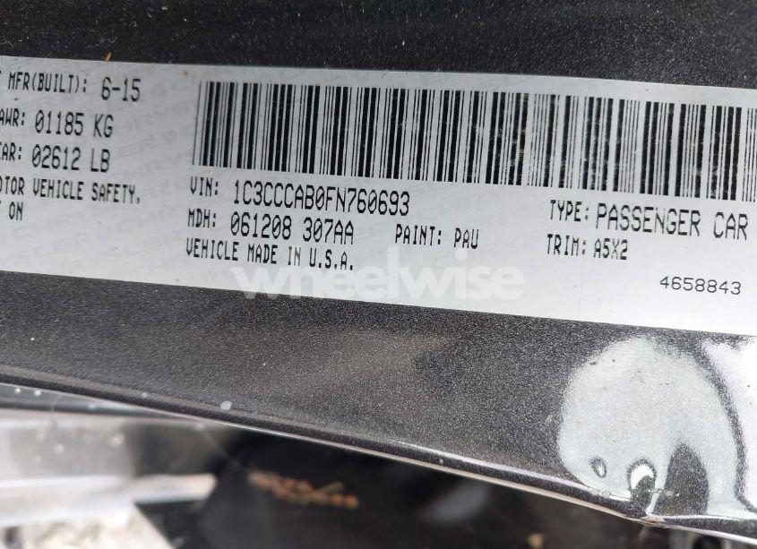 Photo 9 of 2015 Chrysler 200 LIMITED (VIN 1C3CCCAB0FN760693)