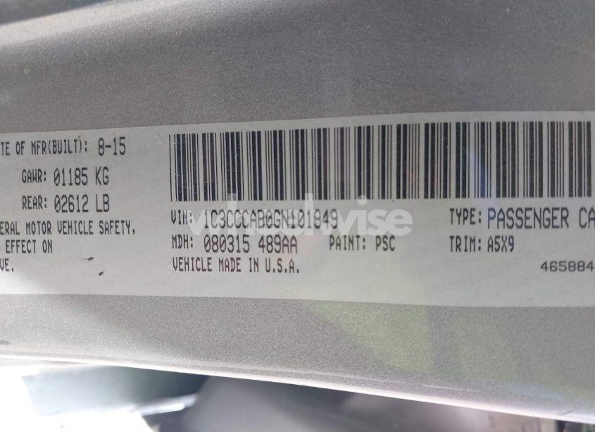 Photo 9 of 2016 Chrysler 200 LIMITED (VIN 1C3CCCAB0GN101949)