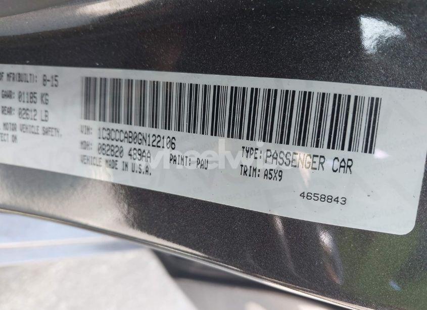 Photo 9 of 2016 Chrysler 200 LIMITED (VIN 1C3CCCAB0GN122106)