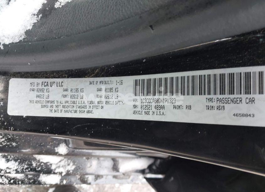 Photo 9 of 2016 Chrysler 200 LIMITED (VIN 1C3CCCAB0GN171323)