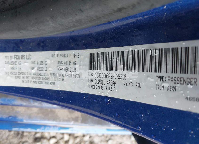 Photo 9 of 2016 Chrysler 200 LIMITED (VIN 1C3CCCAB0GN175310)