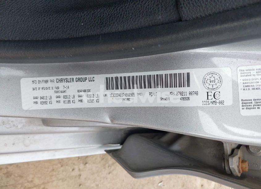 Photo 9 of 2015 Chrysler 200 LIMITED (VIN 1C3CCCAB1FN512985)