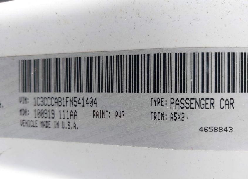 Photo 9 of 2015 Chrysler 200 LIMITED (VIN 1C3CCCAB1FN541404)