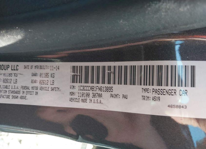 Photo 9 of 2015 Chrysler 200 LIMITED (VIN 1C3CCCAB1FN613895)