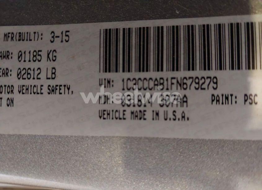 Photo 9 of 2015 Chrysler 200 LIMITED (VIN 1C3CCCAB1FN679279)