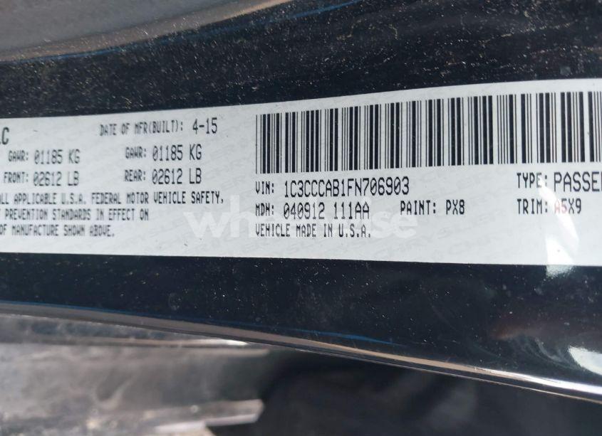 Photo 9 of 2015 Chrysler 200 LIMITED (VIN 1C3CCCAB1FN706903)