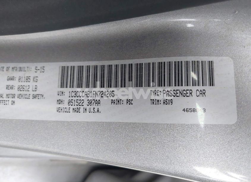 Photo 9 of 2015 Chrysler 200 LIMITED (VIN 1C3CCCAB1FN724205)