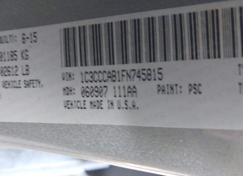 Photo 9 of 2015 Chrysler 200 LIMITED (VIN 1C3CCCAB1FN745815)