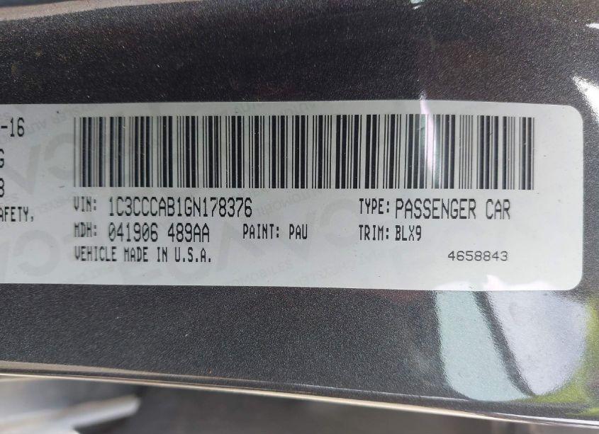 Photo 9 of 2016 Chrysler 200 LIMITED PLATINUM (VIN 1C3CCCAB1GN178376)