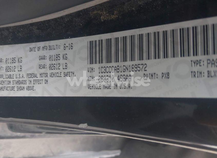 Photo 9 of 2016 Chrysler 200 LIMITED PLATINUM (VIN 1C3CCCAB1GN189572)