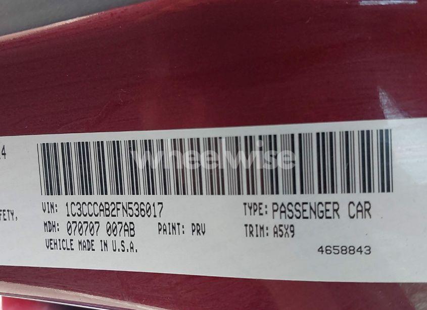 Photo 9 of 2015 Chrysler 200 LIMITED (VIN 1C3CCCAB2FN536017)