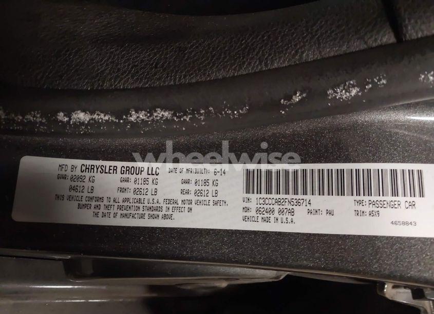 Photo 9 of 2015 Chrysler 200 LIMITED (VIN 1C3CCCAB2FN536714)