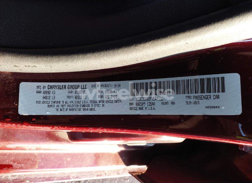 Photo 9 of 2015 Chrysler 200 LIMITED (VIN 1C3CCCAB2FN547132)