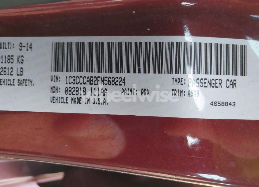 Photo 9 of 2015 Chrysler 200 LIMITED (VIN 1C3CCCAB2FN568224)