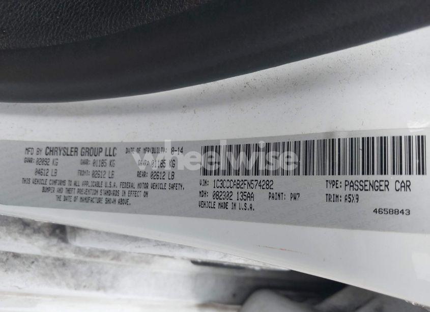 Photo 9 of 2015 Chrysler 200 LIMITED (VIN 1C3CCCAB2FN574282)