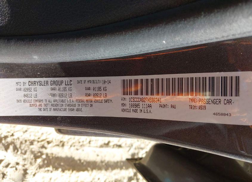 Photo 9 of 2015 Chrysler 200 LIMITED (VIN 1C3CCCAB2FN598341)