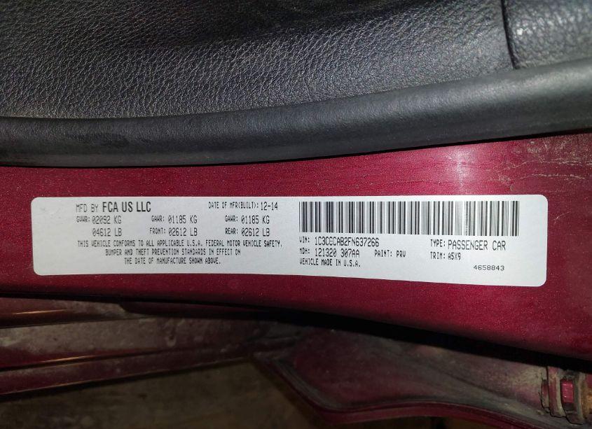 Photo 9 of 2015 Chrysler 200 LIMITED (VIN 1C3CCCAB2FN637266)