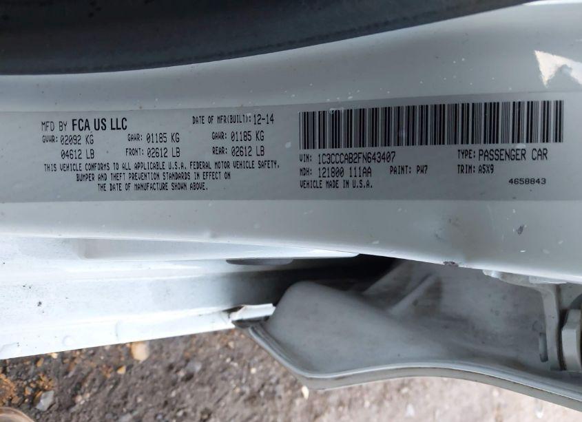 Photo 9 of 2015 Chrysler 200 LIMITED (VIN 1C3CCCAB2FN643407)