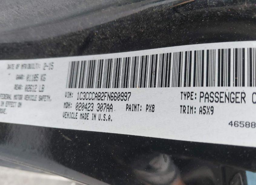 Photo 9 of 2015 Chrysler 200 LIMITED (VIN 1C3CCCAB2FN660997)