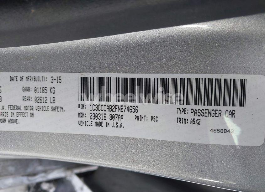 Photo 9 of 2015 Chrysler 200 LIMITED (VIN 1C3CCCAB2FN674656)