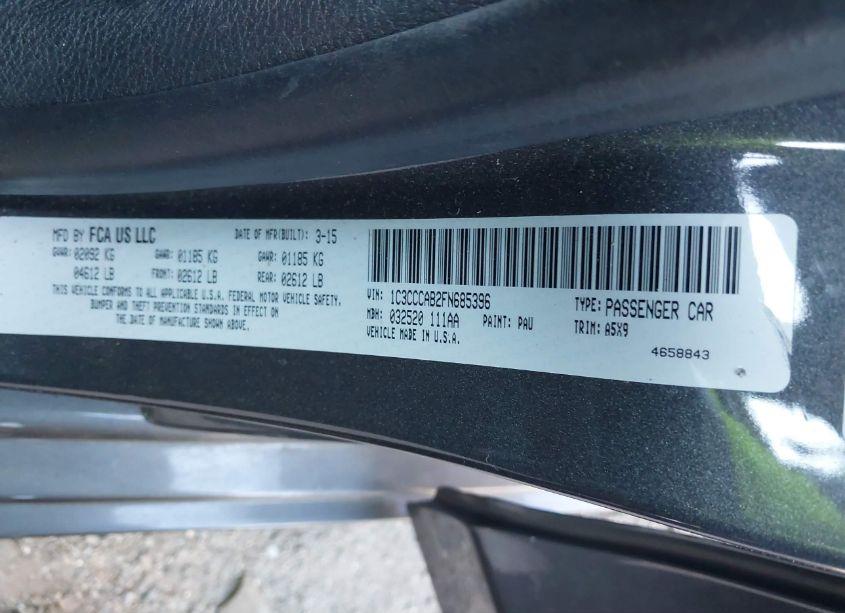 Photo 9 of 2015 Chrysler 200 LIMITED (VIN 1C3CCCAB2FN685396)