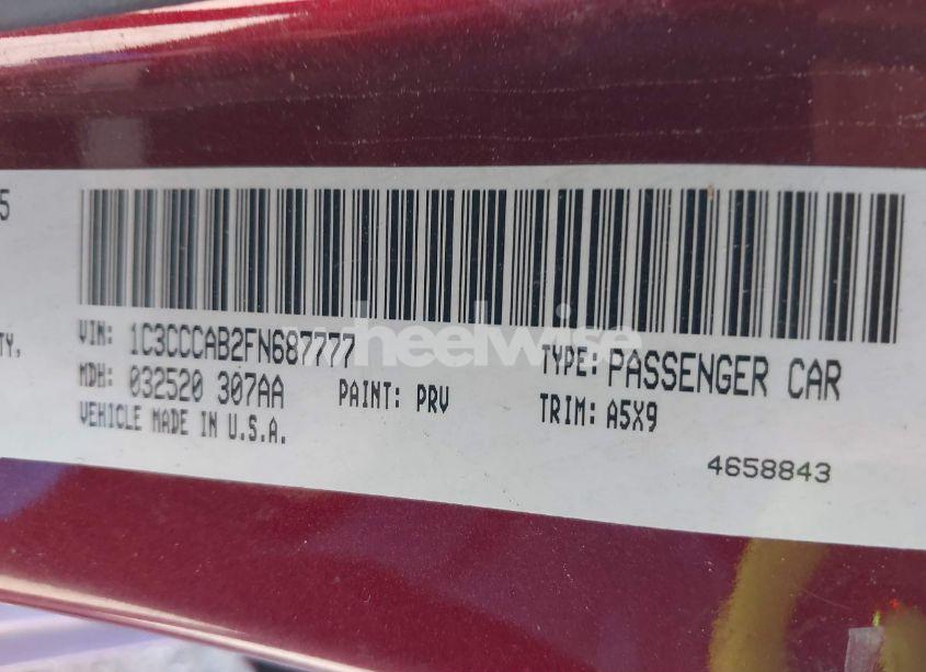 Photo 9 of 2015 Chrysler 200 LIMITED (VIN 1C3CCCAB2FN687777)