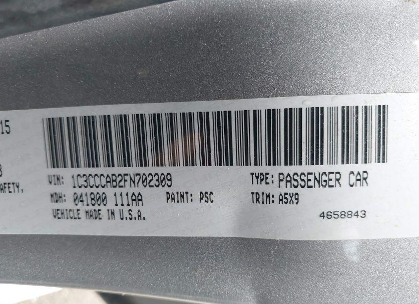 Photo 9 of 2015 Chrysler 200 LIMITED (VIN 1C3CCCAB2FN702309)