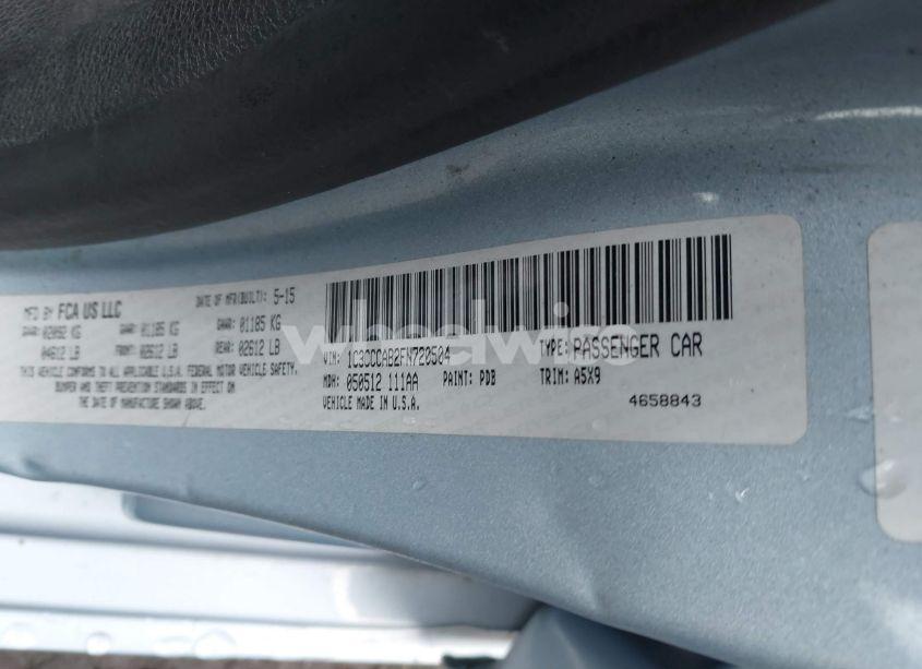 Photo 9 of 2015 Chrysler 200 LIMITED (VIN 1C3CCCAB2FN720504)