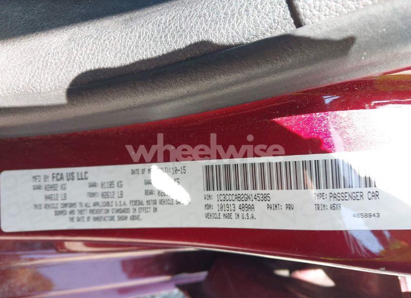 Photo 9 of 2016 Chrysler 200 LIMITED (VIN 1C3CCCAB2GN145385)