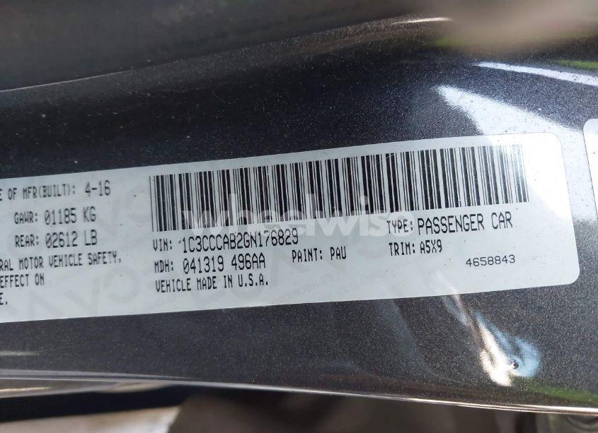 Photo 9 of 2016 Chrysler 200 LIMITED (VIN 1C3CCCAB2GN176829)