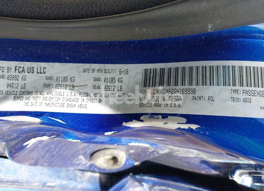 Photo 9 of 2016 Chrysler 200 LIMITED (VIN 1C3CCCAB2GN189998)