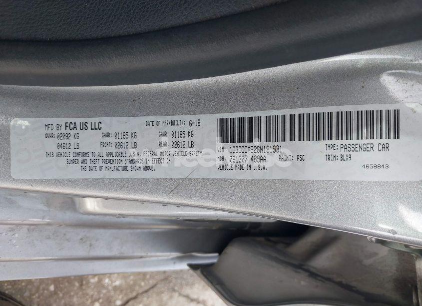 Photo 9 of 2016 Chrysler 200 LIMITED PLATINUM (VIN 1C3CCCAB2GN191931)