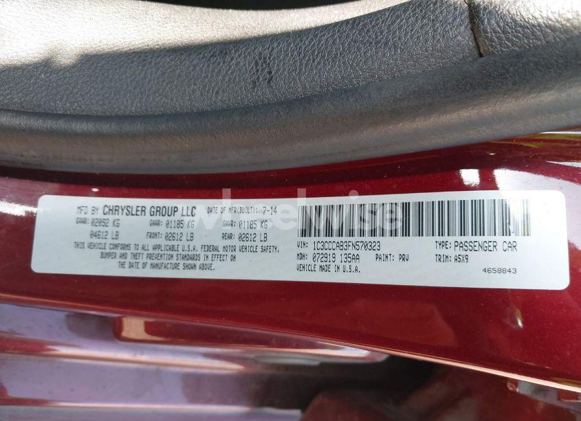 Photo 9 of 2015 Chrysler 200 LIMITED (VIN 1C3CCCAB3FN570323)