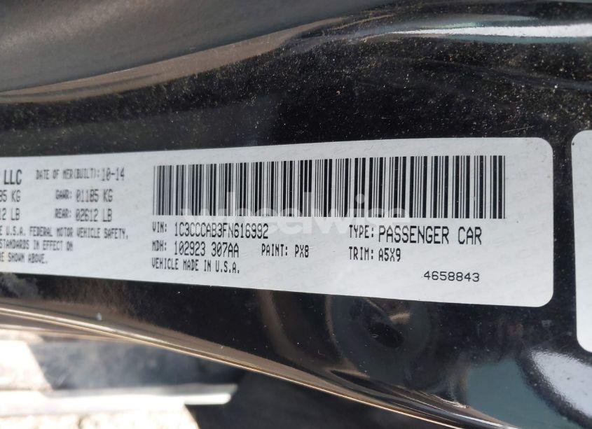 Photo 9 of 2015 Chrysler 200 LIMITED (VIN 1C3CCCAB3FN616992)