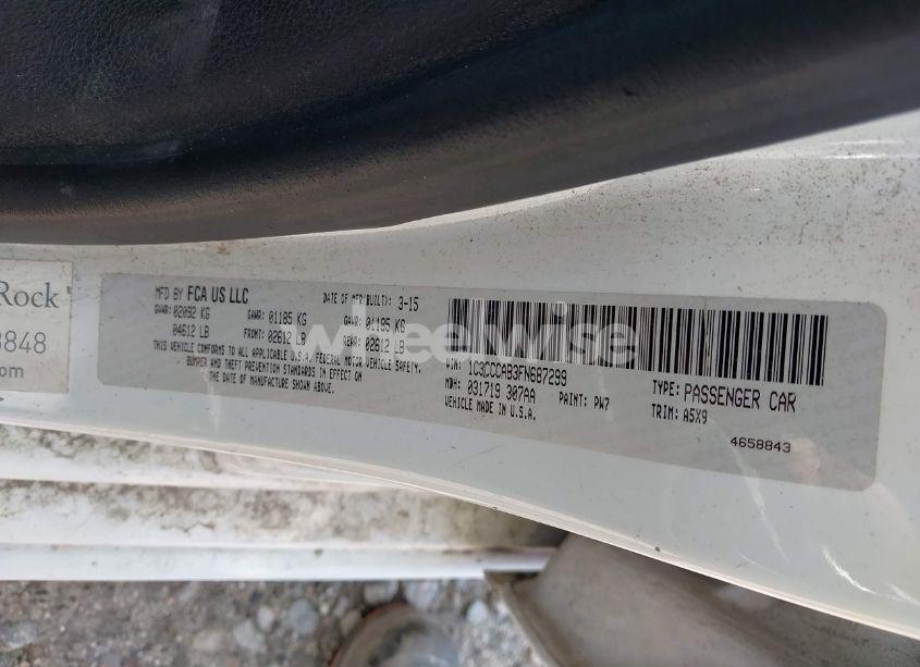 Photo 9 of 2015 Chrysler 200 LIMITED (VIN 1C3CCCAB3FN687299)