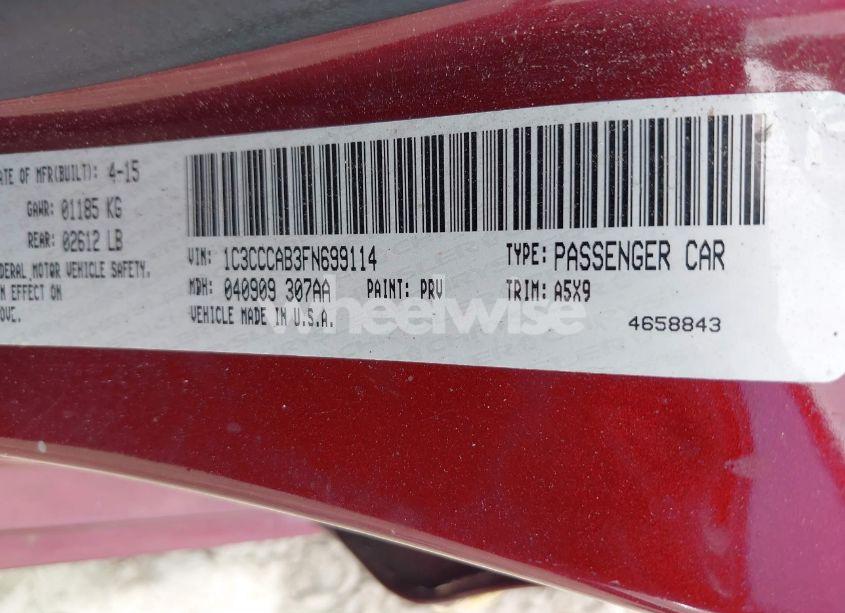 Photo 9 of 2015 Chrysler 200 LIMITED (VIN 1C3CCCAB3FN699114)