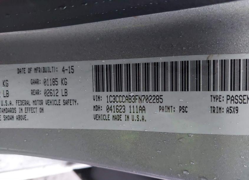 Photo 9 of 2015 Chrysler 200 LIMITED (VIN 1C3CCCAB3FN702285)