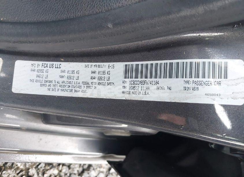 Photo 9 of 2015 Chrysler 200 LIMITED (VIN 1C3CCCAB3FN741104)