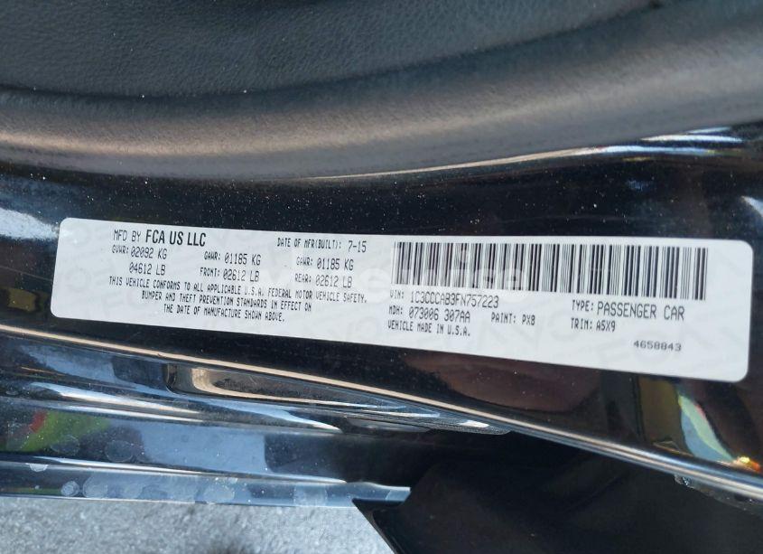 Photo 9 of 2015 Chrysler 200 LIMITED (VIN 1C3CCCAB3FN757223)