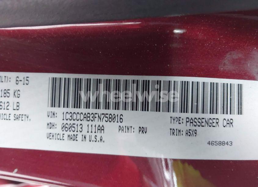 Photo 9 of 2015 Chrysler 200 LIMITED (VIN 1C3CCCAB3FN758016)