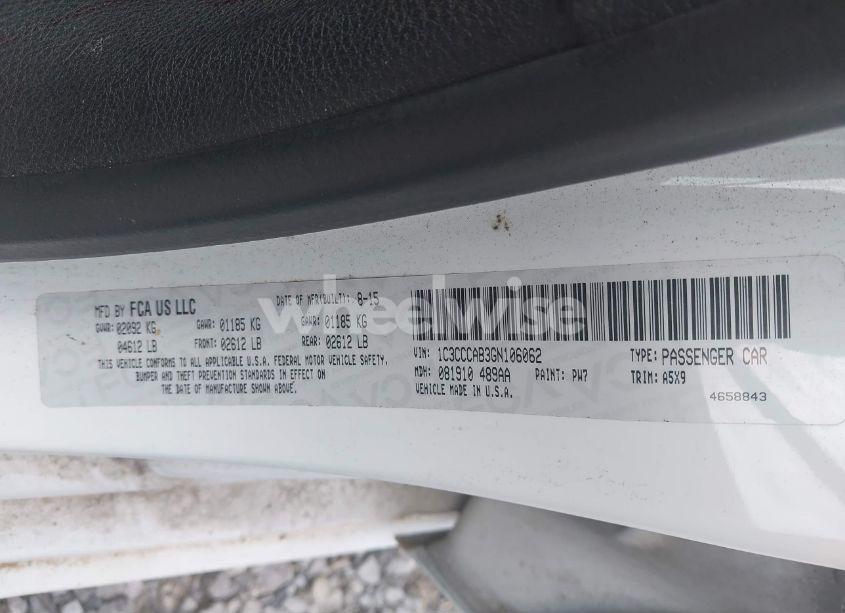 Photo 9 of 2016 Chrysler 200 LIMITED (VIN 1C3CCCAB3GN106062)