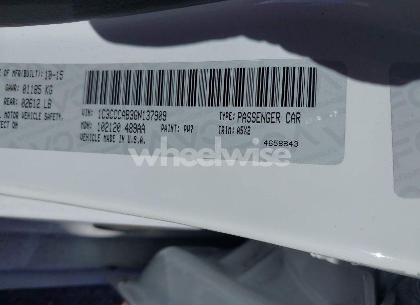 Photo 9 of 2016 Chrysler 200 LIMITED (VIN 1C3CCCAB3GN137909)