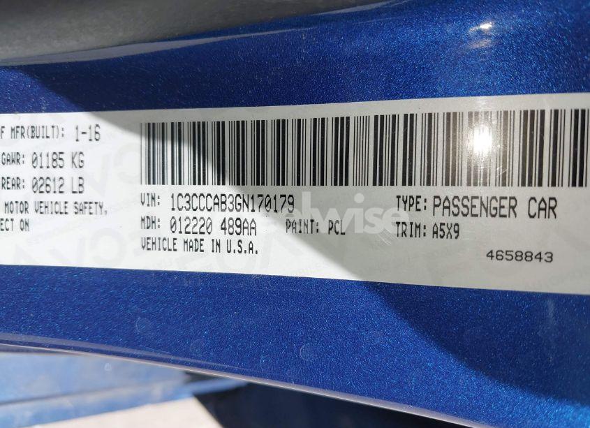 Photo 9 of 2016 Chrysler 200 LIMITED (VIN 1C3CCCAB3GN170179)