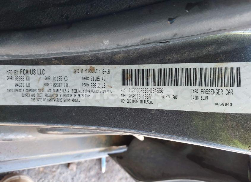 Photo 9 of 2016 Chrysler 200 LIMITED PLATINUM (VIN 1C3CCCAB3GN184650)