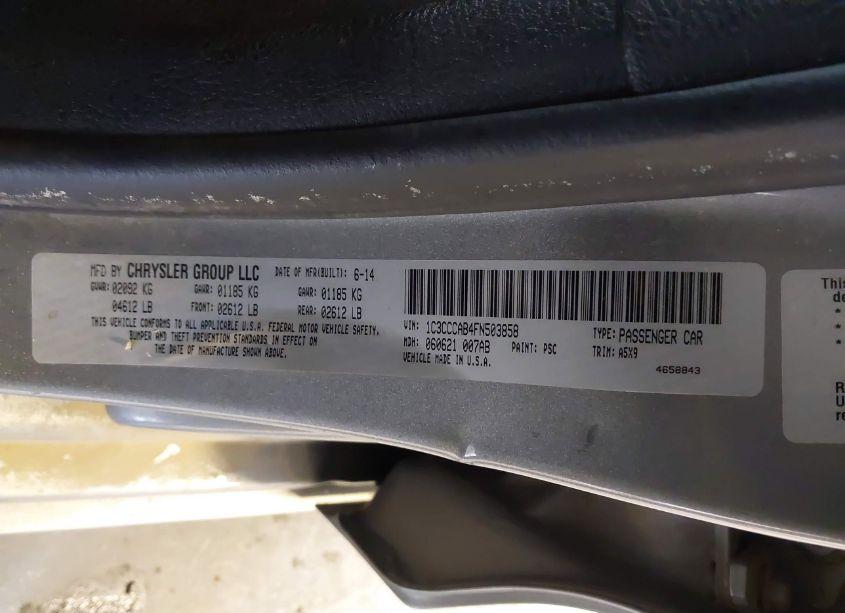 Photo 9 of 2015 Chrysler 200 LIMITED (VIN 1C3CCCAB4FN503858)